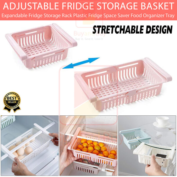 Adjustable Fridge Storage Basket