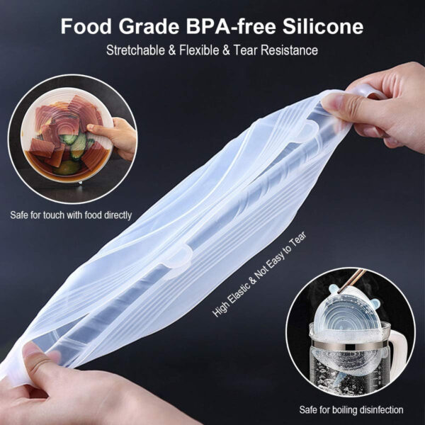 6Pcs Universal Food Silicone Cover