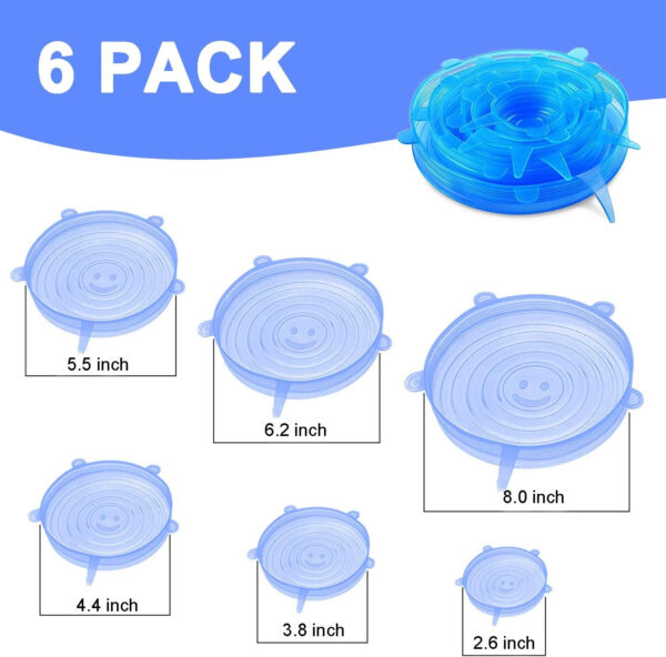 6Pcs Universal Food Silicone Cover