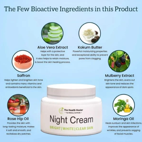 Night Cream For Bright White & Clear Skin